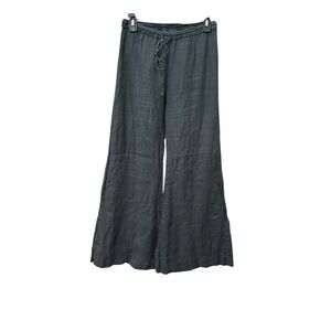 CP Shades 100% Linen Pants Womens Medium Blue Wide Leg Palazzo Flare #X13-6